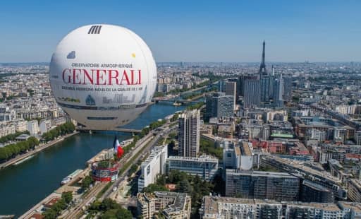 Ballon de Paris Generali et vue sur Paris à 150 mètres d'altitude