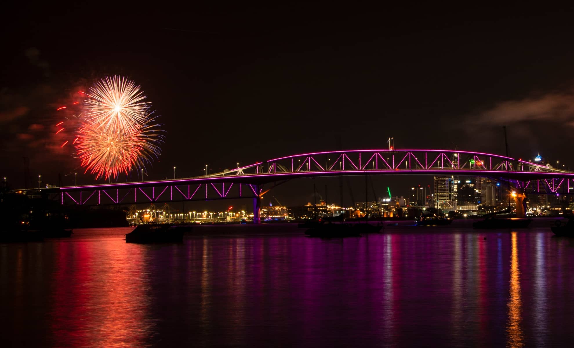 Feux d'artifices du Nouvel an ,Auckland, Nouvelle-Zélande