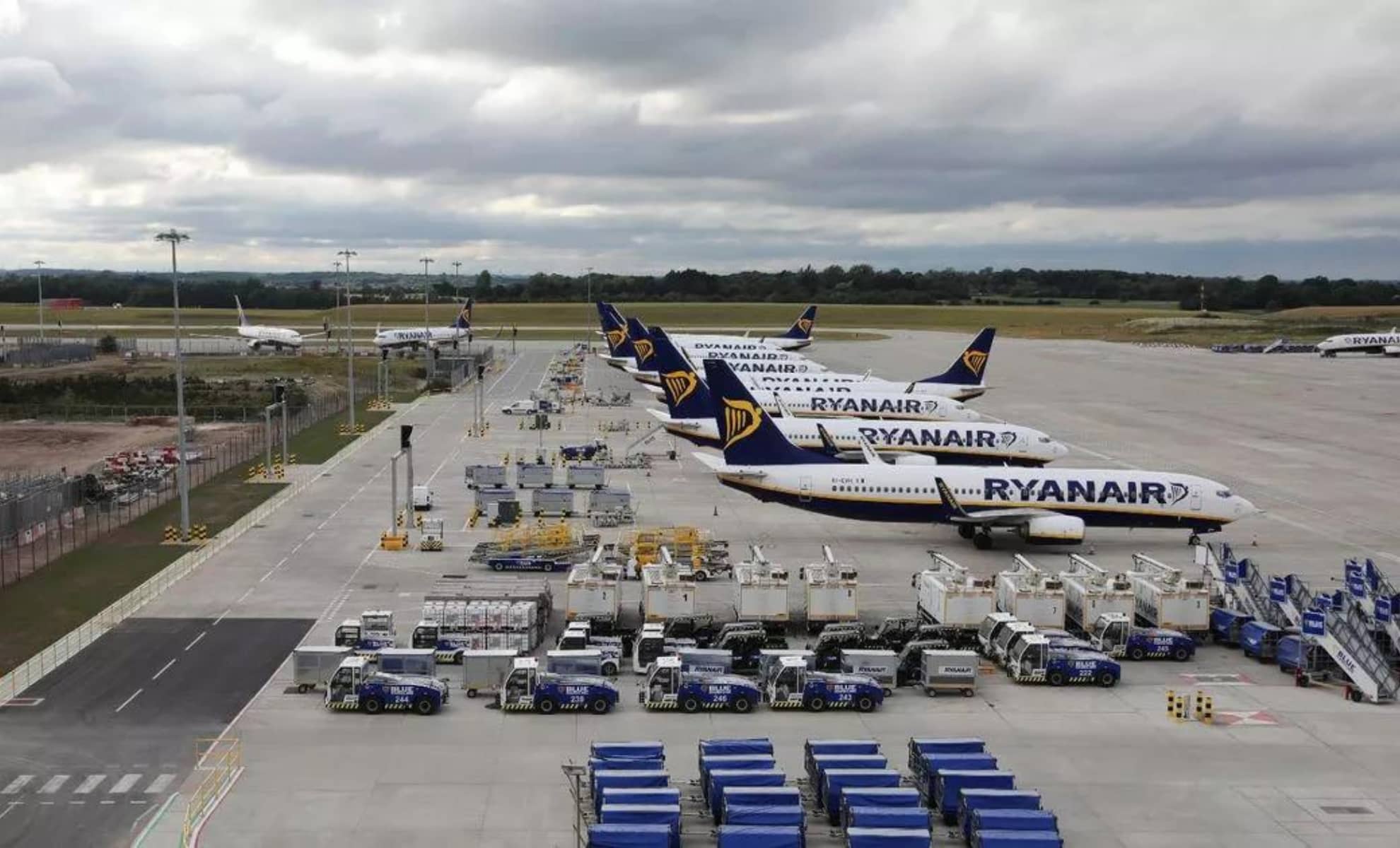 Avions de la compagnie aérienne Ryanair à L'aéroport Londres Stansted