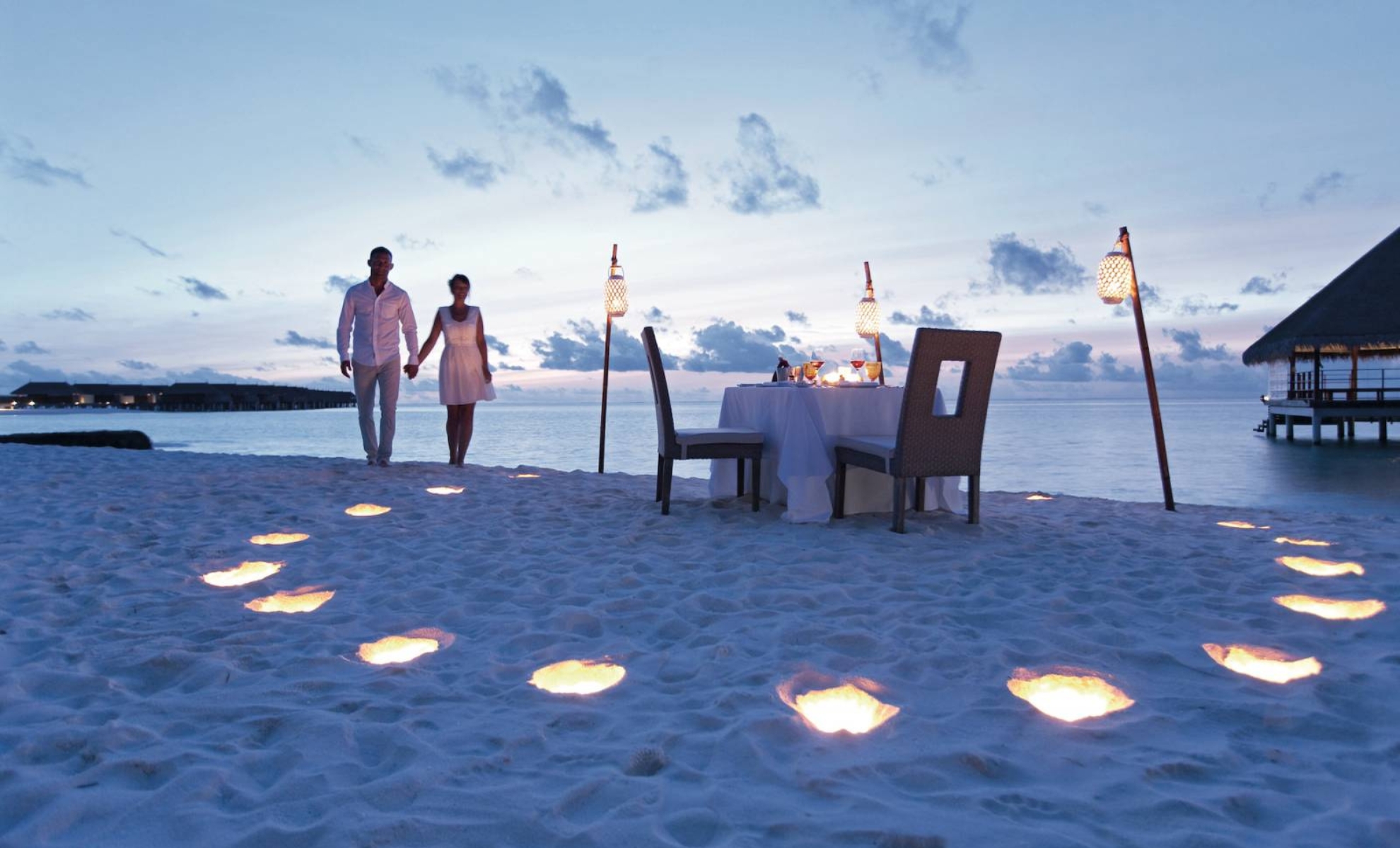 Demande en mariage sur une plage aux Maldives