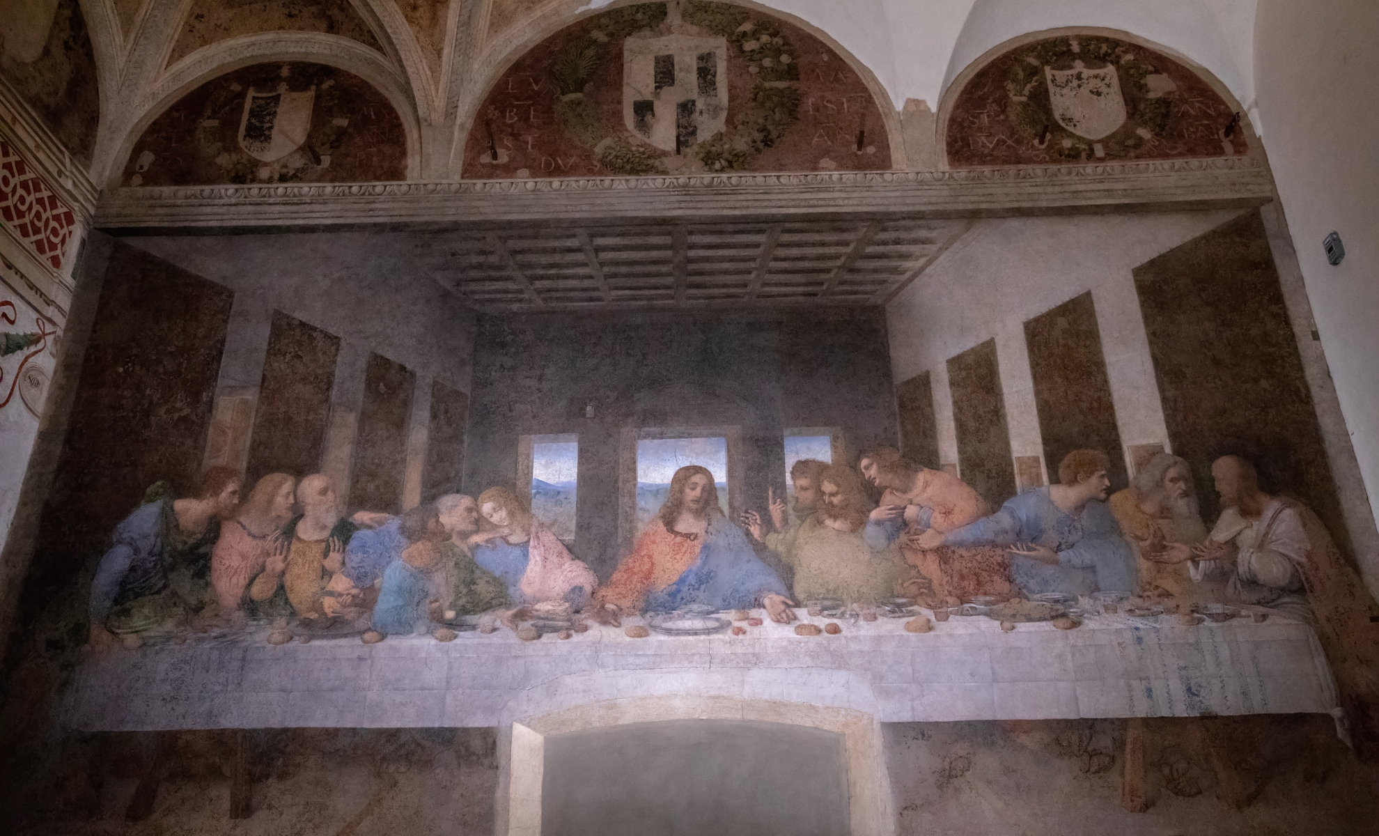 L'oeuvre artistique la Cène de Léonard de Vinci au couvent Santa Maria delle Grazie, Milan
