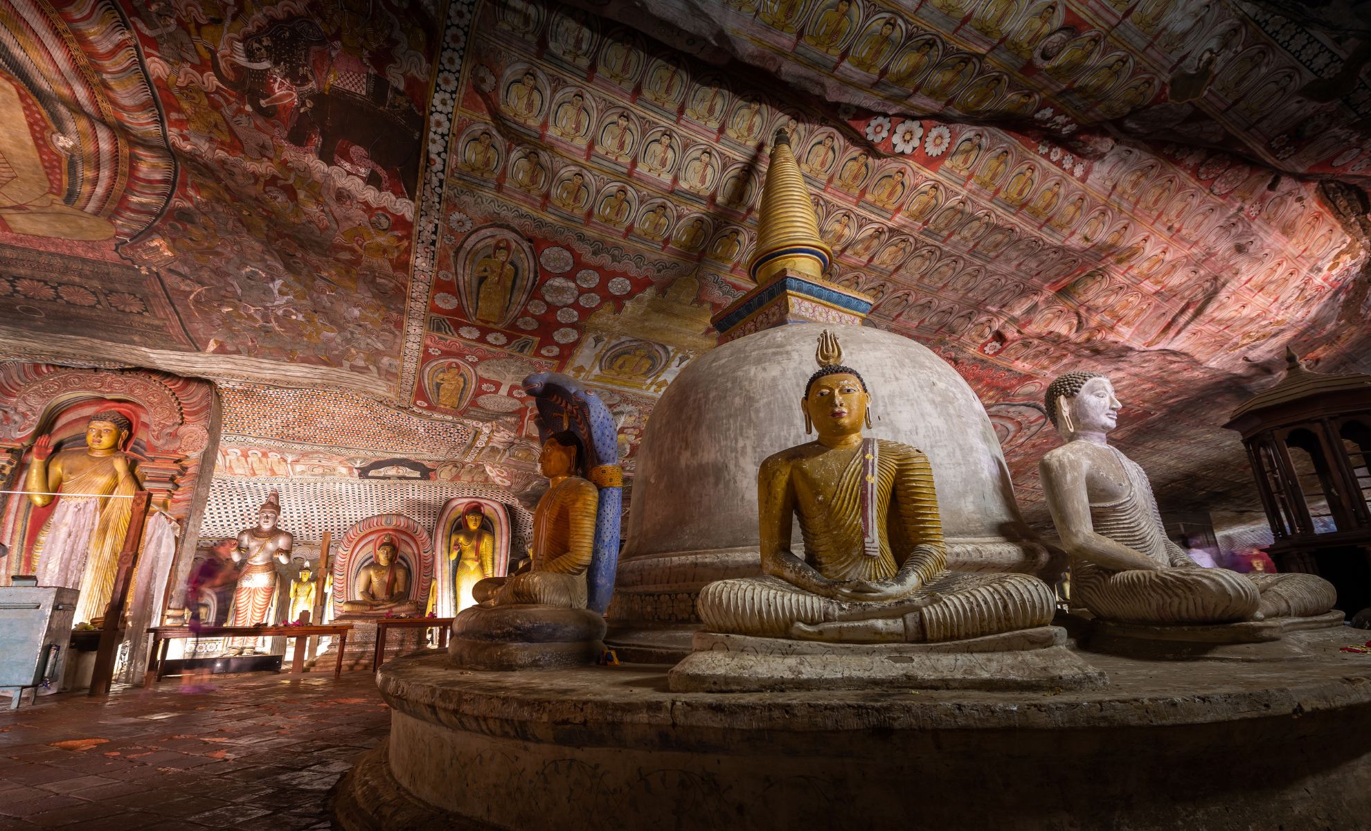 Les sculptures des grottes de Dambulla, Sri Lanka