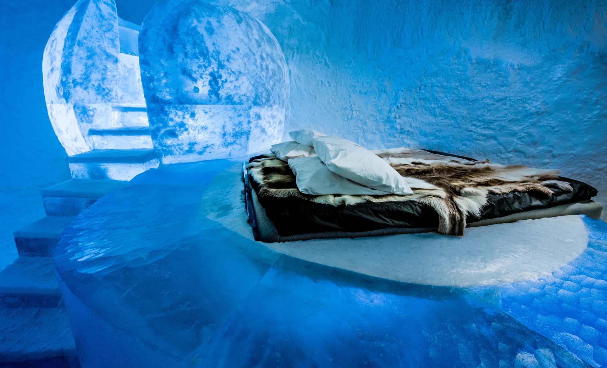 Une chambre de l'Icehotel, Kiruna, Suède