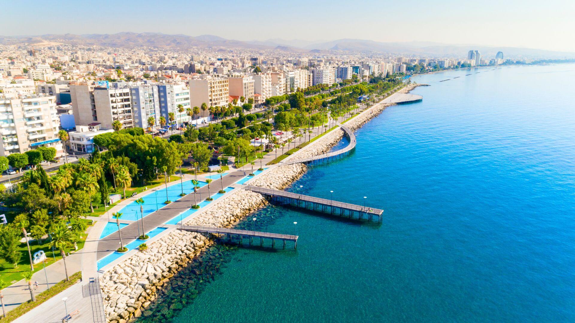 Vue aérienne de Molos, Limassol, Chypre