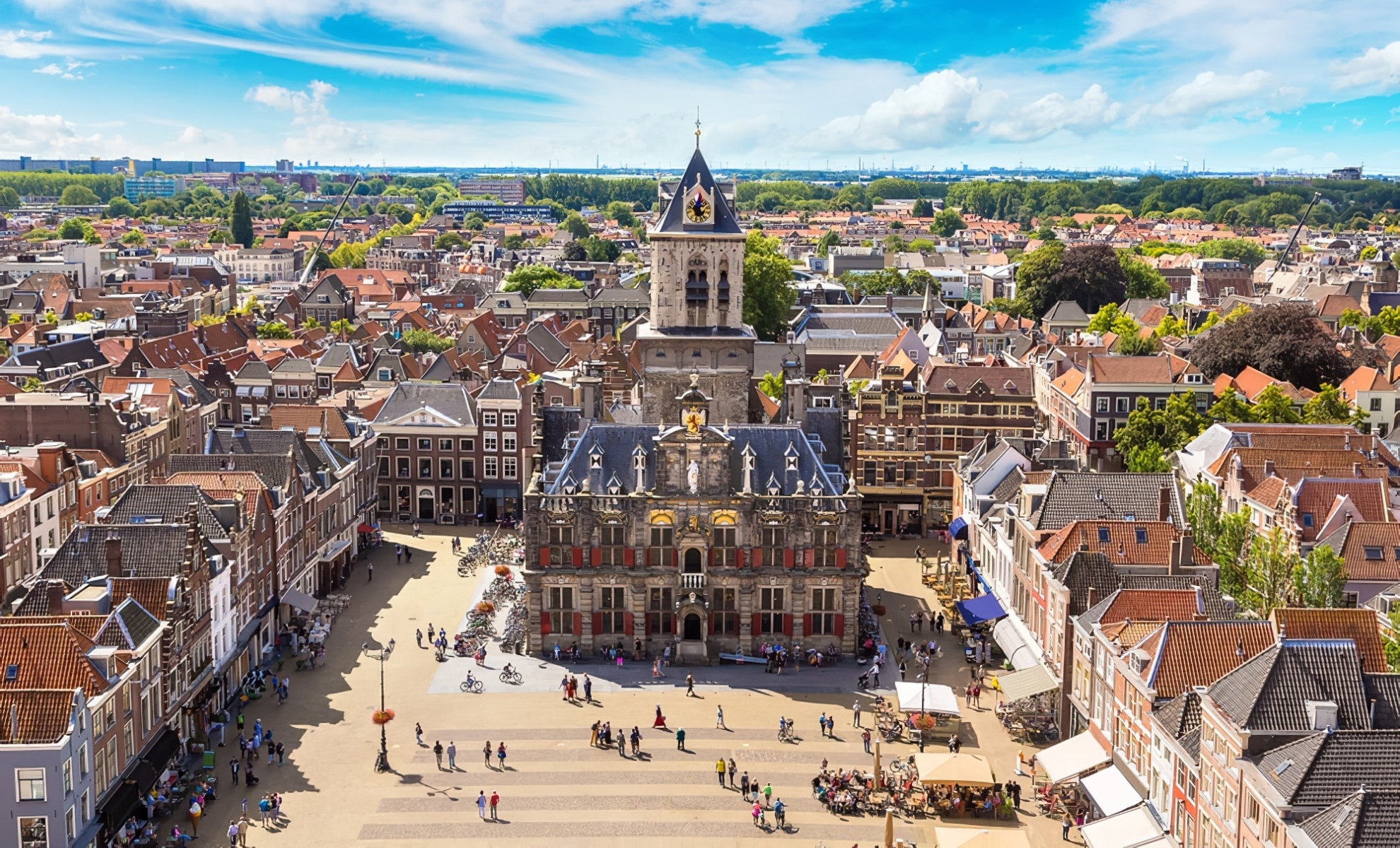 Vue panoramique de la ville de Delft, Pays-Bas