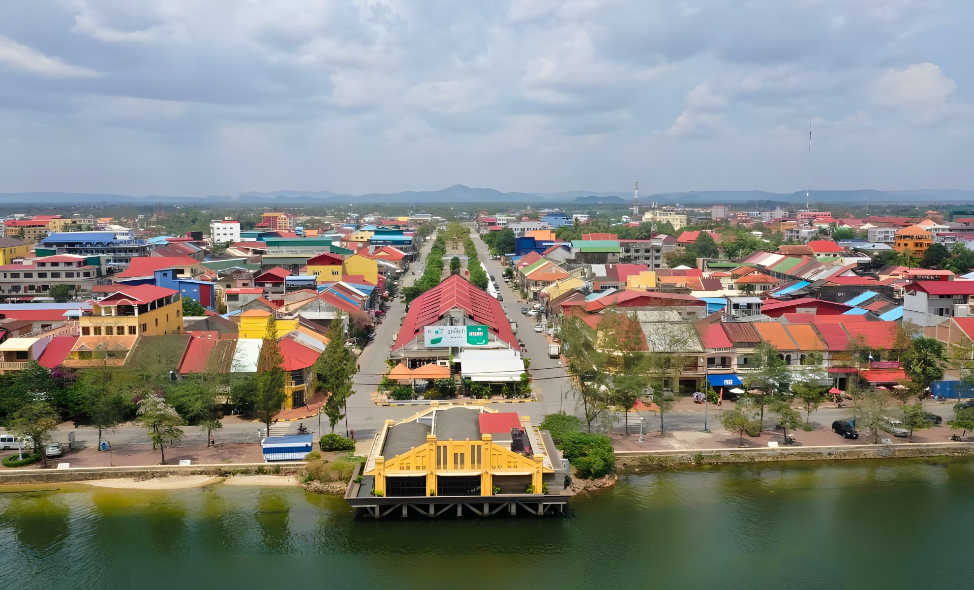 La ville de Kampot, Cambodge