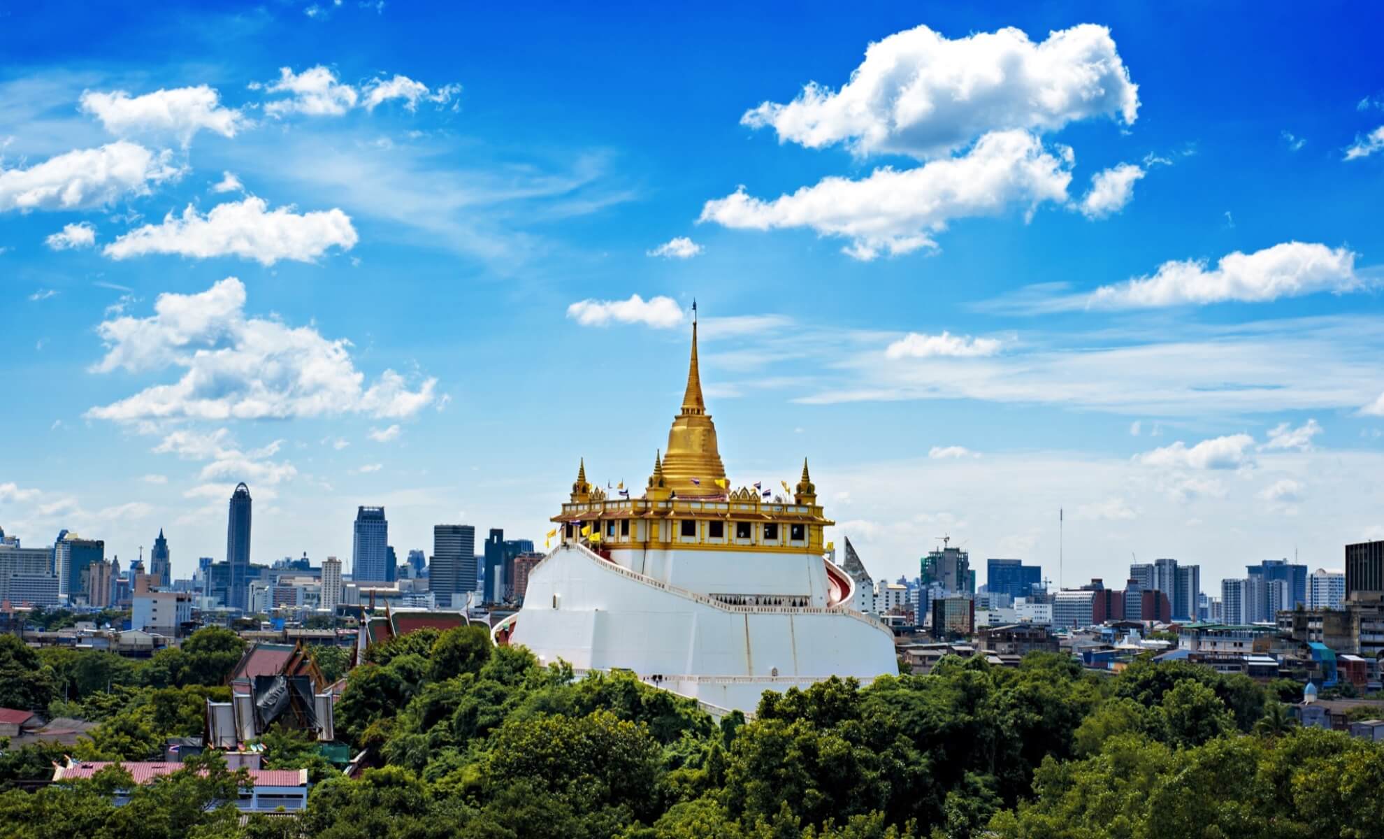 Le temple Wat Saket en Thaïlande