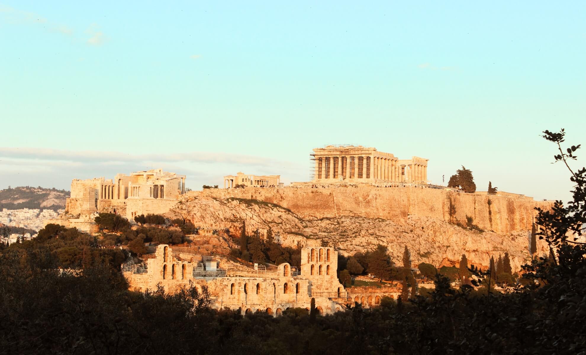 Vue sur l'Acropole d'Athènes en Grèce