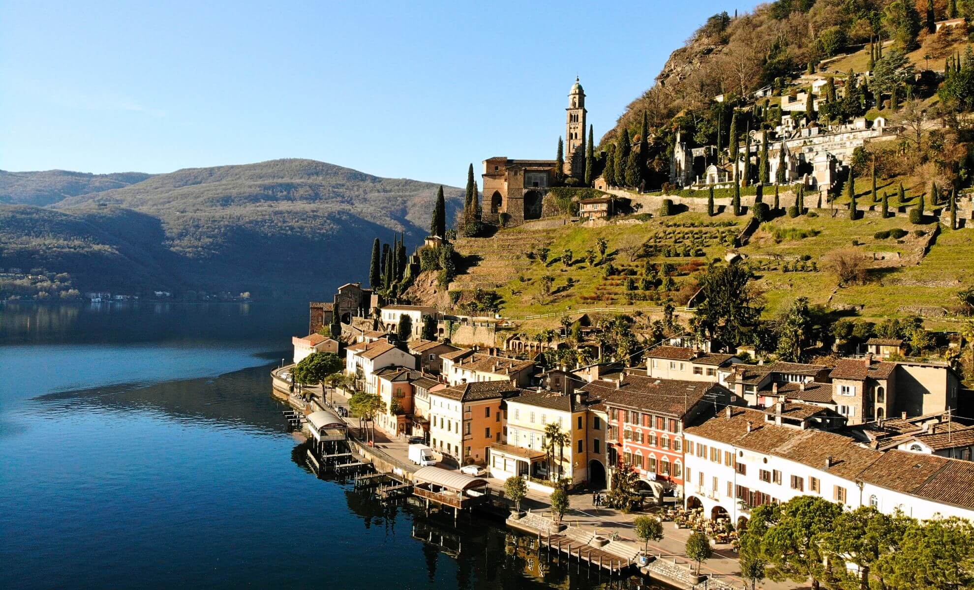 Le village Morcote, Suisse