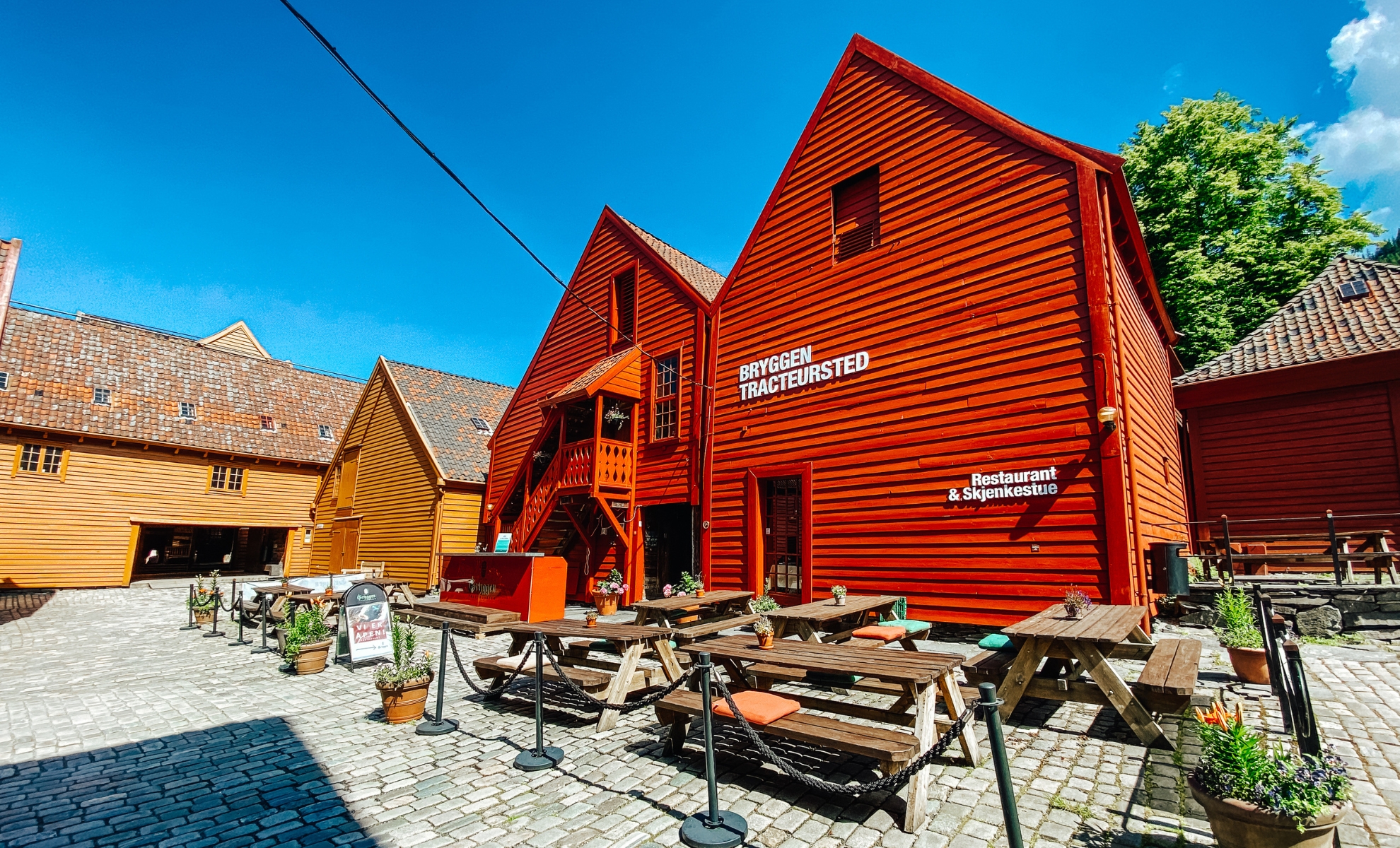 Le restaurant Bryggen Tracteursted à Bergen, Norvège