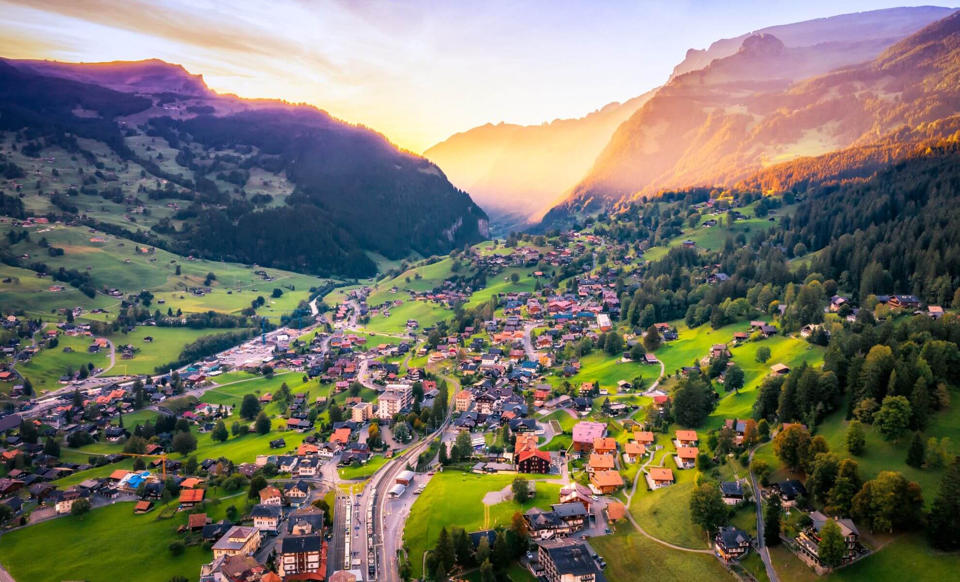 Le village de Grindelwald, Suisse