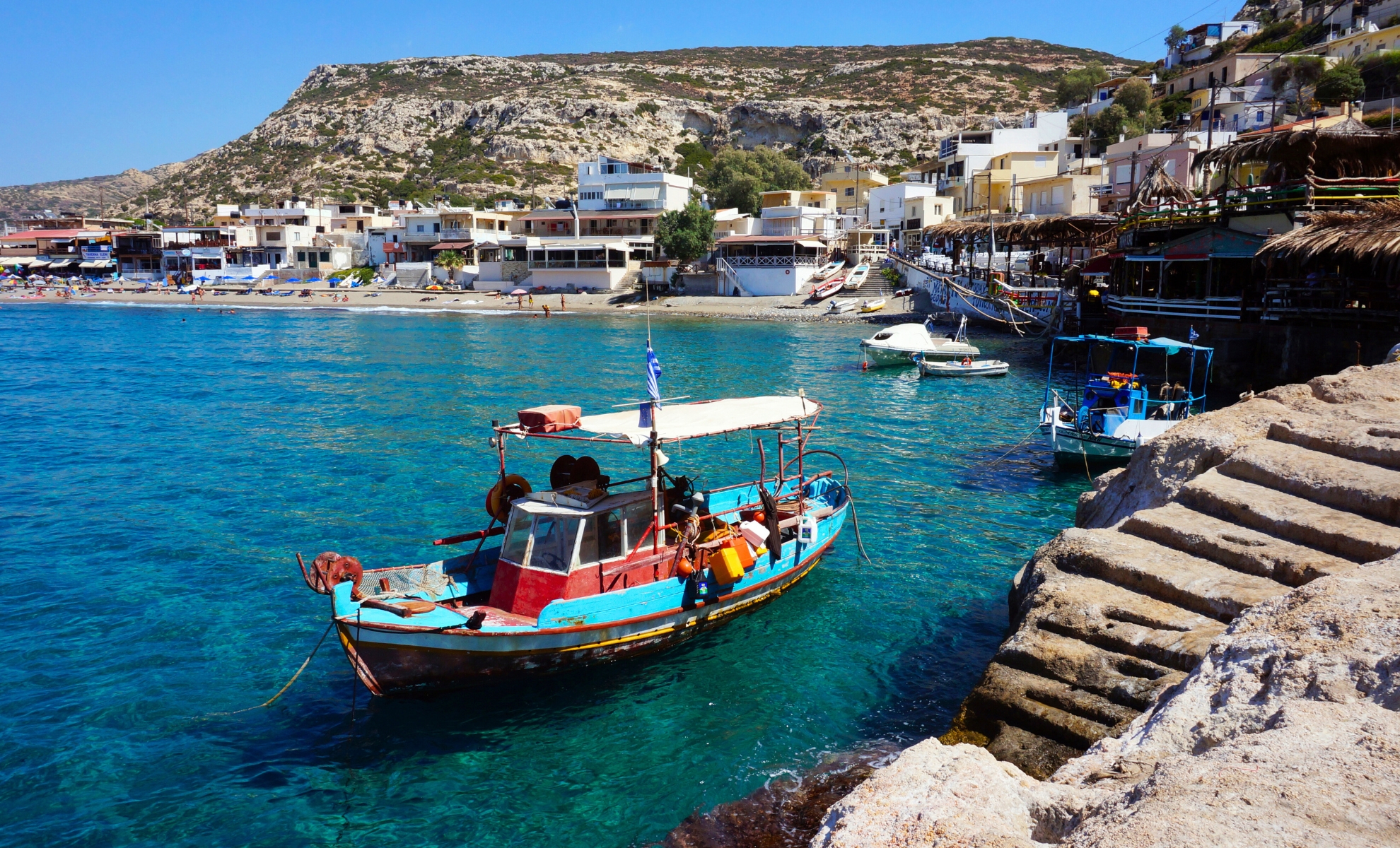 Le village de Matala, Crète en Grèce