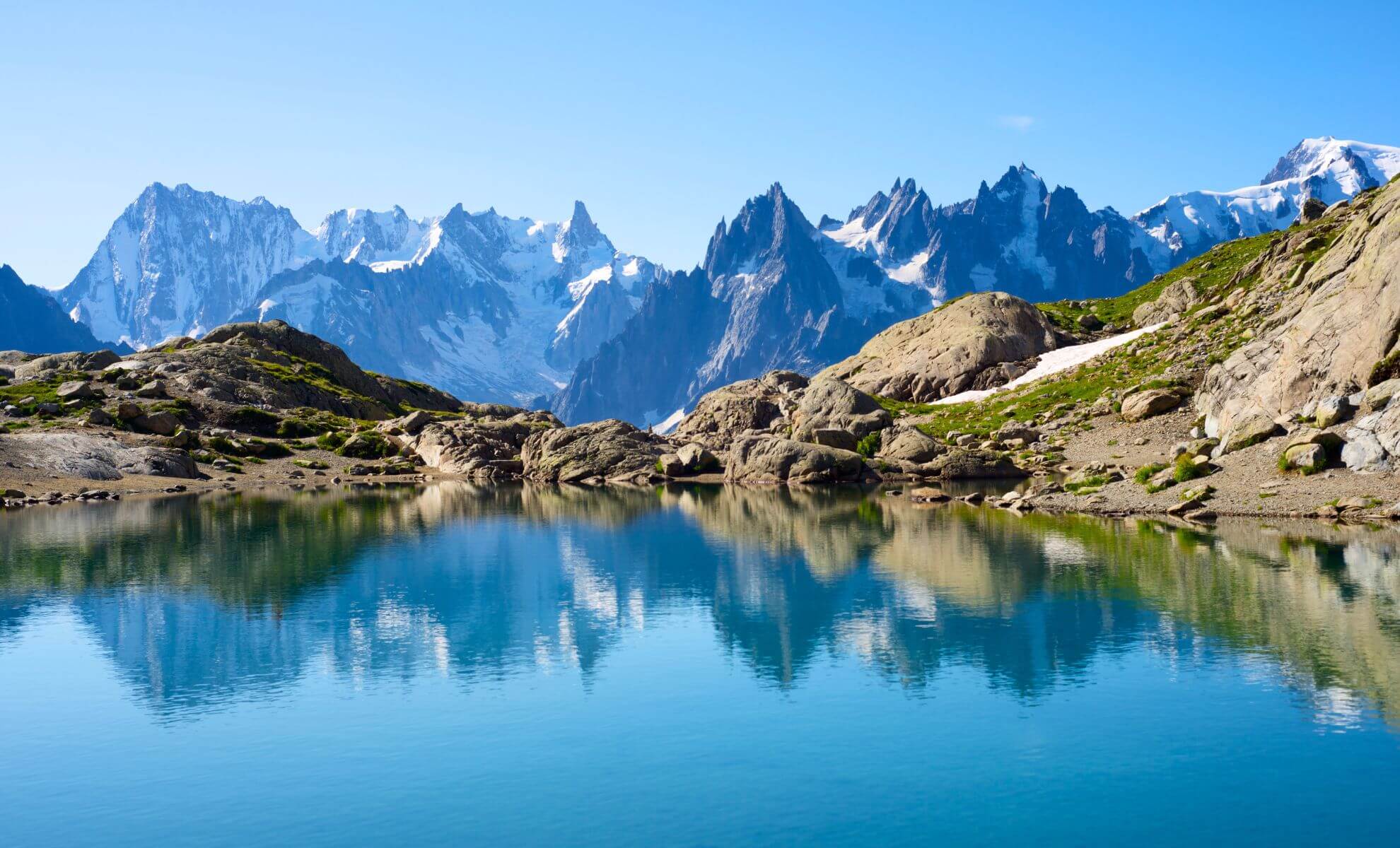 Vue sur le mont blanc, les Alpes de France