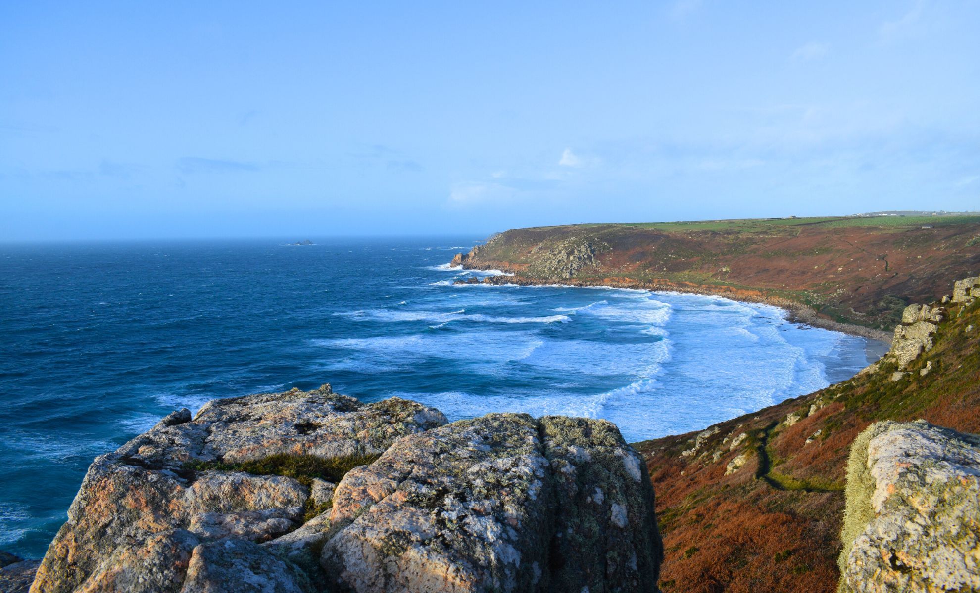 La crique de Sennen Cove, Cornouailles, Royaume-Uni