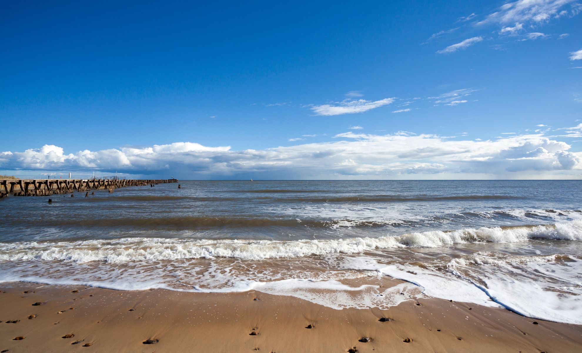 La plage de Walberswick, Suffolk, Royaume-Uni