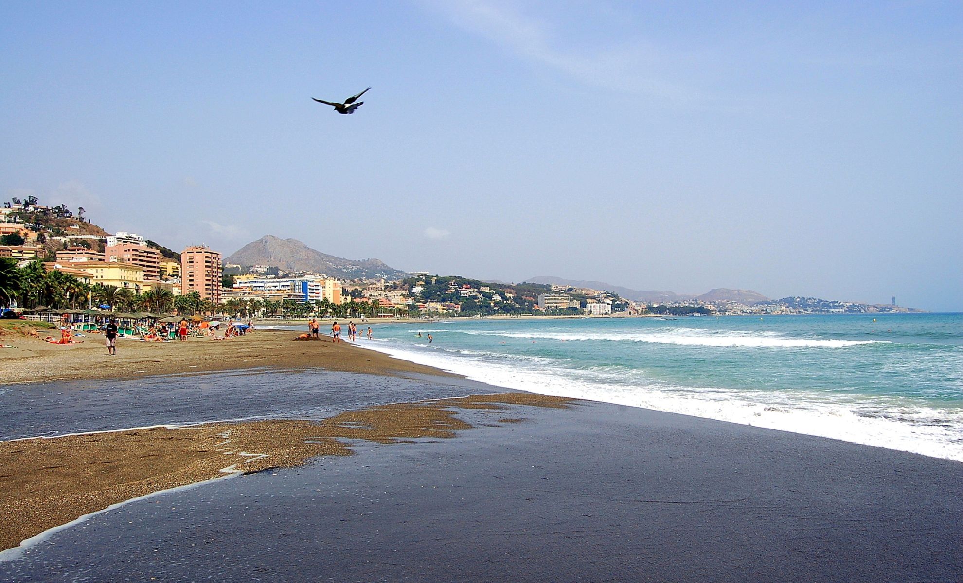 La plage de la Malagueta, Malaga, Espagne