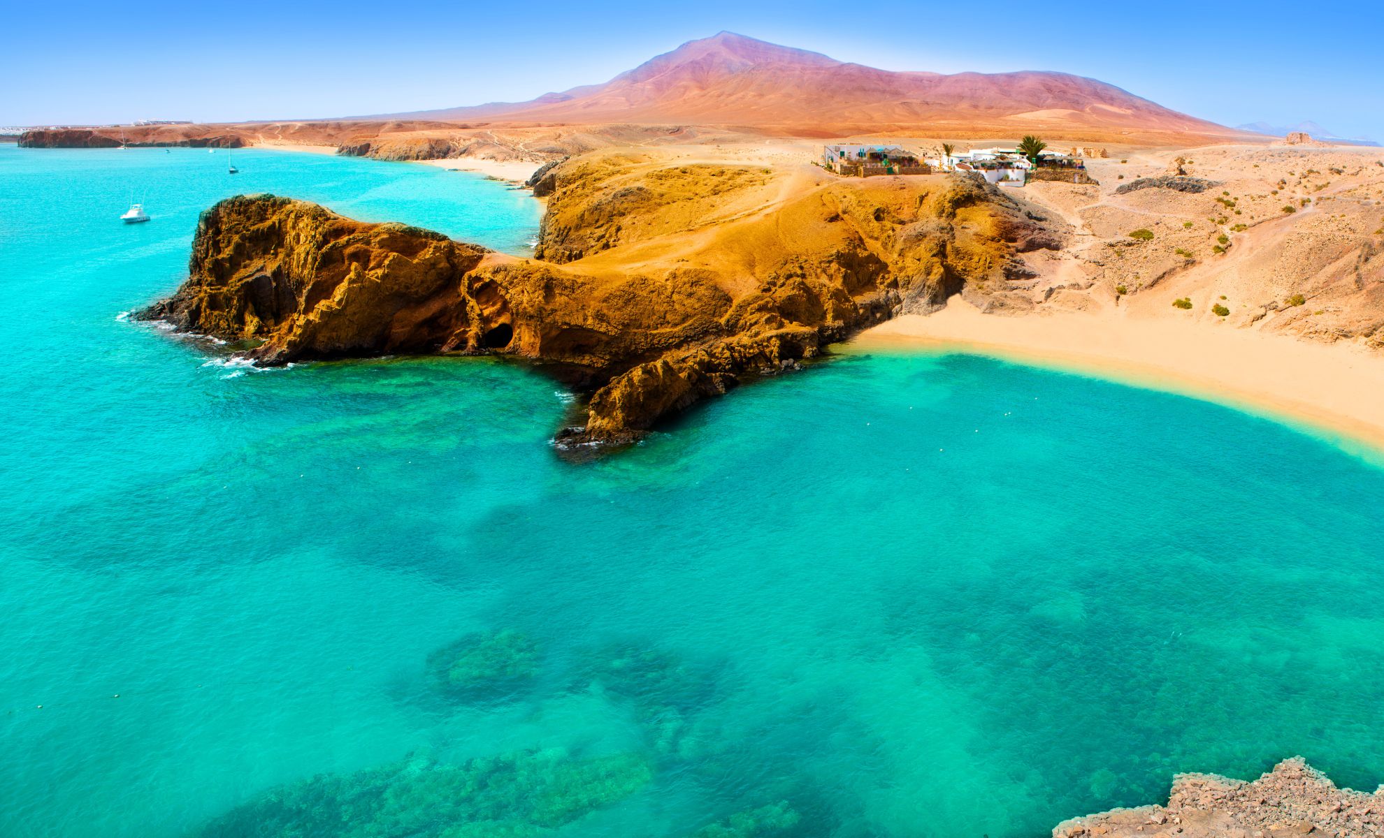 La playa de Papagayo, Lanzarote, archipel des Canaries, Espagne