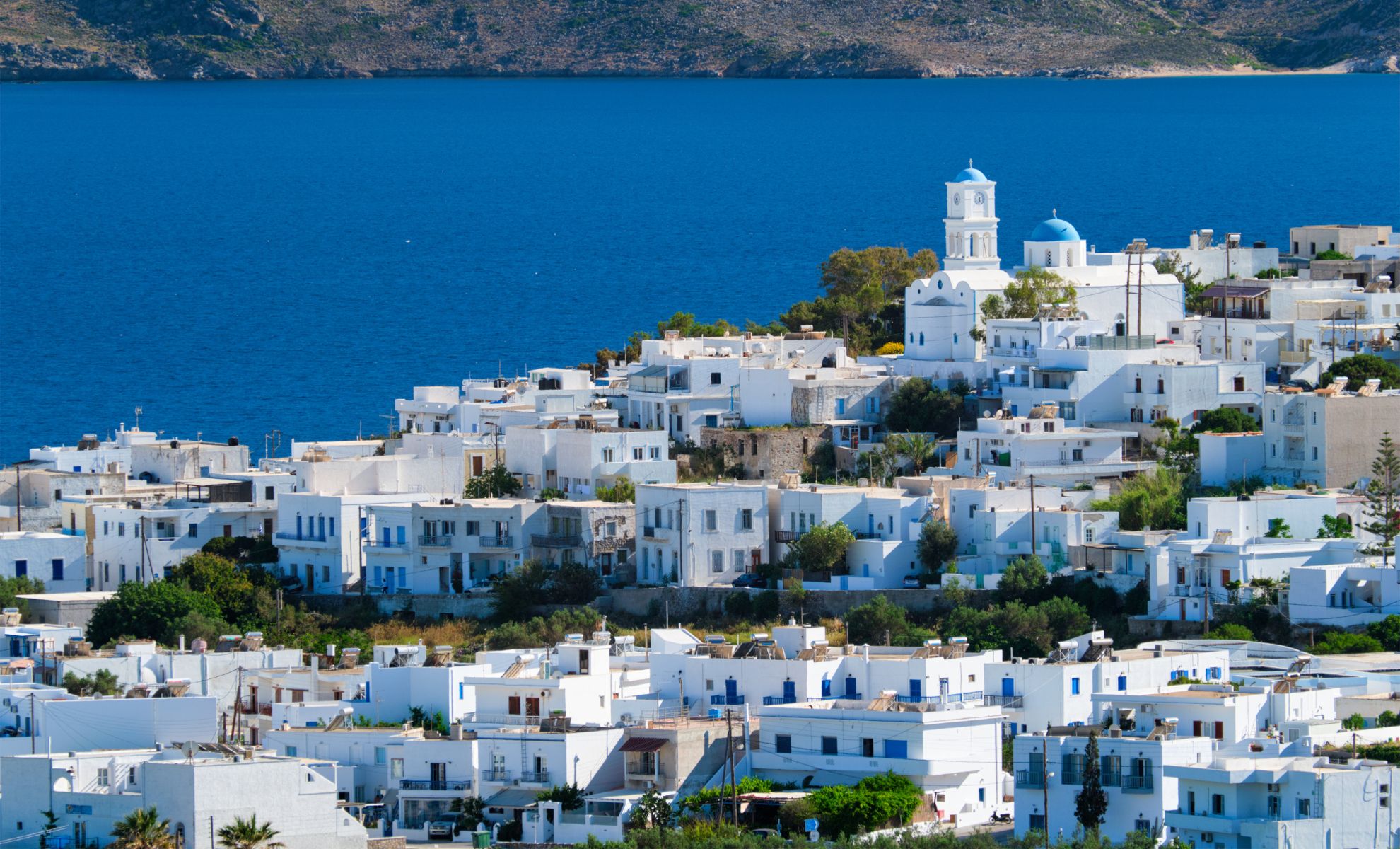 La ville de Plaka, Milos, Grèce