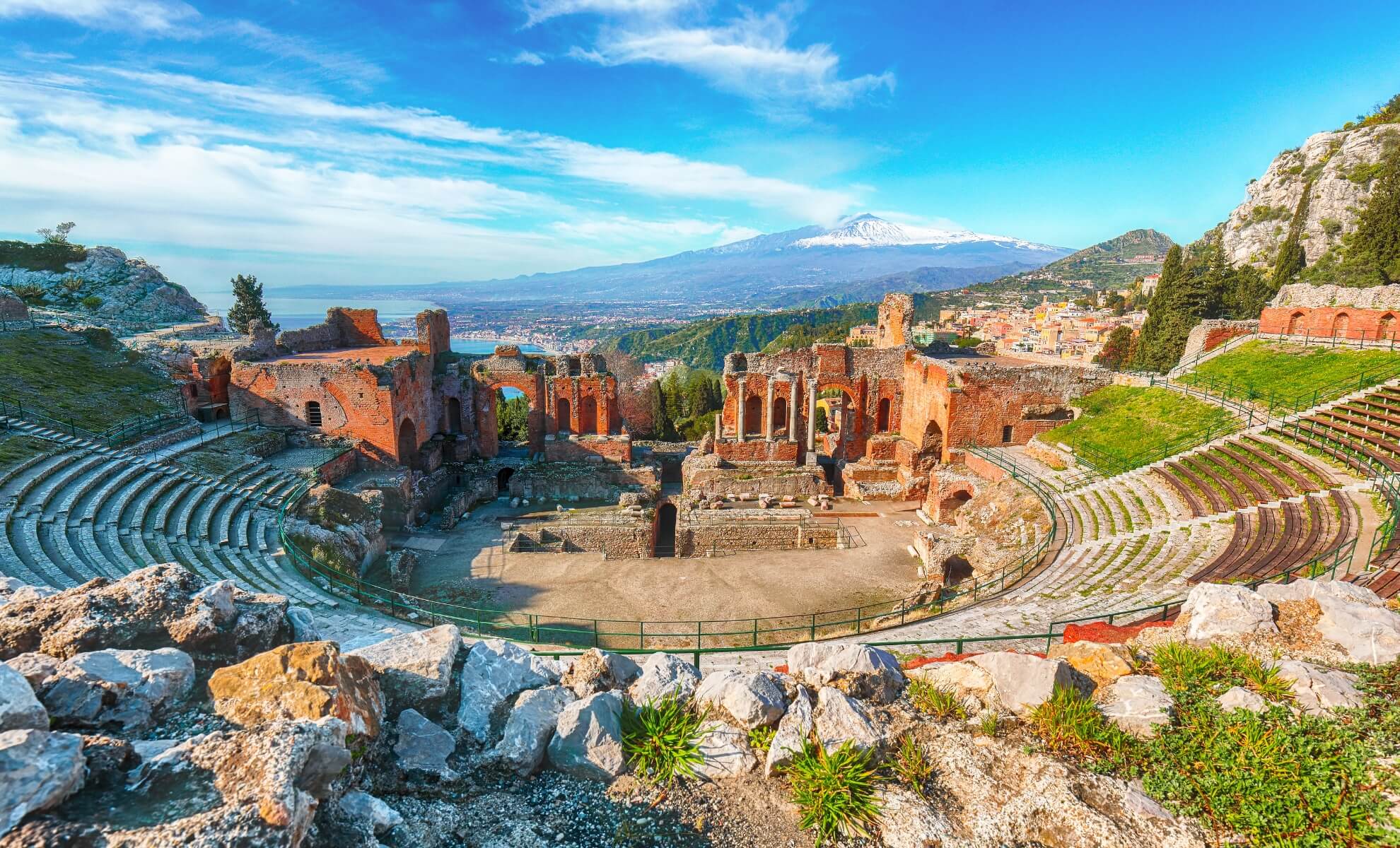 L’amphithéâtre gréco-romain de Taormine, Sicile