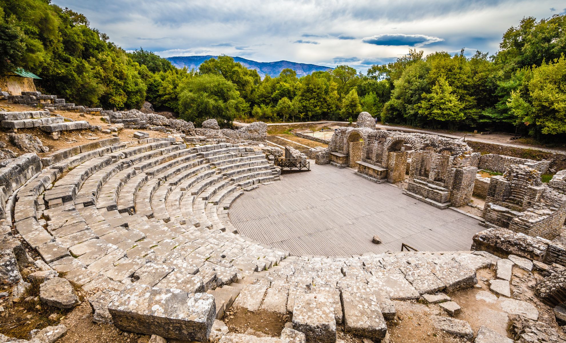 L’ancien théâtre romain dans le parc national de Butrint, Vlora, Albanie