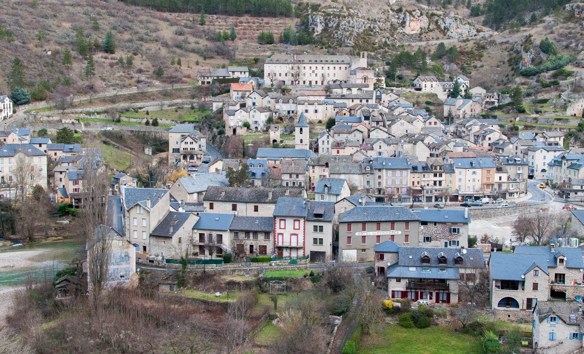 Le village de médiévale des Cévennes, le Sainte-Enimie, France