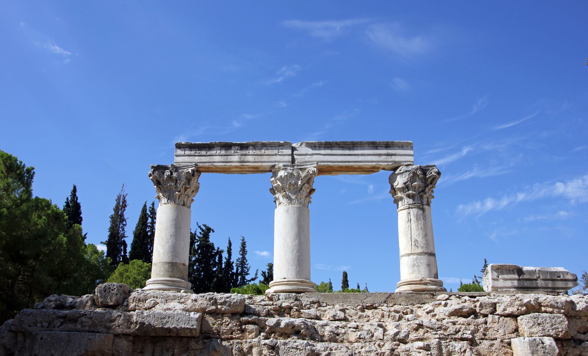 Les ruines de la cité antique de Corinthe,Péloponnèse, Grèce