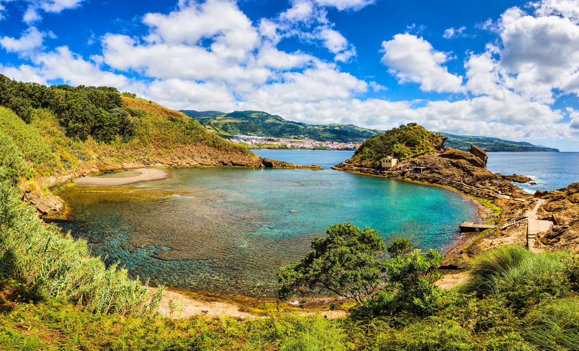 L’île de Vila Franco do Campo, les Açores, Portugal