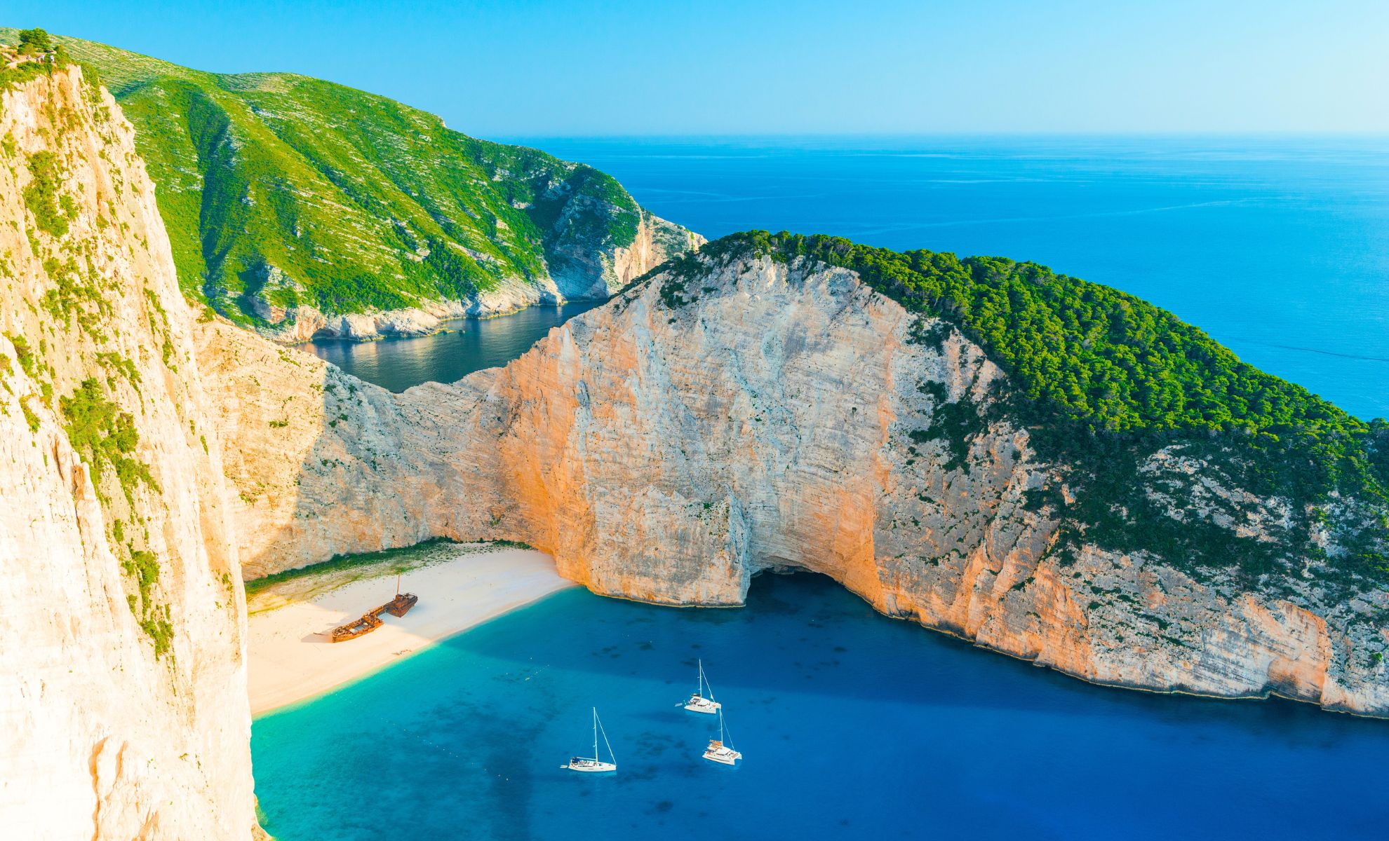 La plage Navagio, Zante, Grèce