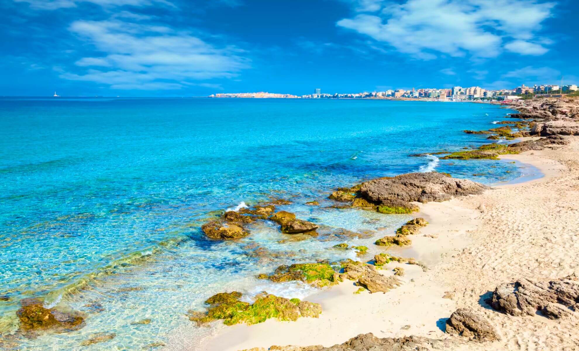 La plage de Pescoluse dans les Pouilles